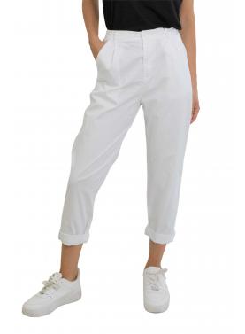 Pantalone chino in cotone con elastico dietro leggero